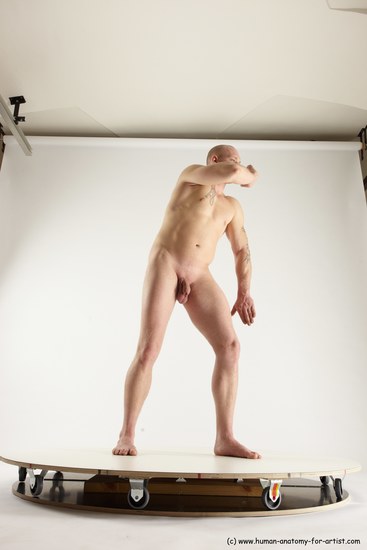 Nude Man White Standing poses - ALL Slim Bald Standing poses - simple Multi angles poses Realistic