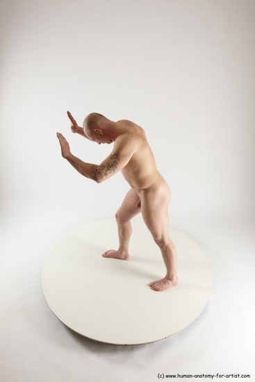 Nude Man White Standing poses - ALL Slim Bald Standing poses - simple Multi angles poses Realistic