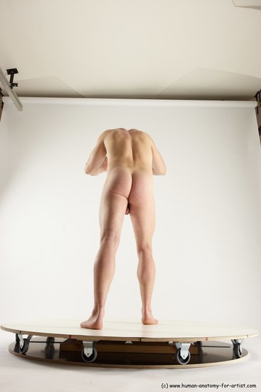 Nude Man White Standing poses - ALL Slim Bald Standing poses - simple Multi angles poses Realistic