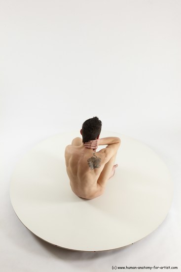 Nude Man White Sitting poses - simple Athletic Short Brown Sitting poses - ALL Multi angles poses Realistic