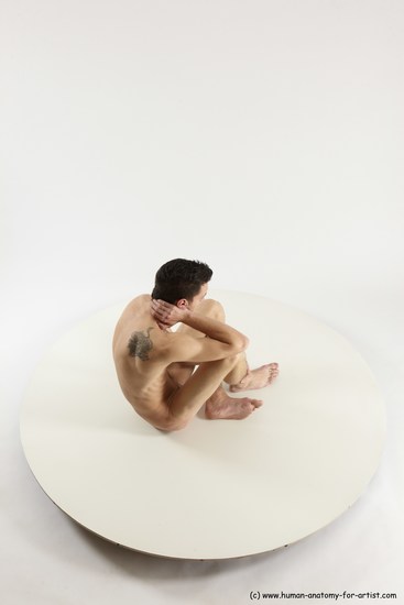 Nude Man White Sitting poses - simple Athletic Short Brown Sitting poses - ALL Multi angles poses Realistic