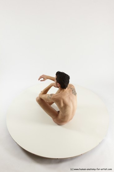 Nude Man White Sitting poses - simple Athletic Short Brown Sitting poses - ALL Multi angles poses Realistic