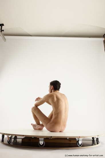 Nude Man White Sitting poses - simple Athletic Short Brown Sitting poses - ALL Multi angles poses Realistic