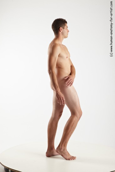 Nude Man White Standing poses - ALL Average Short Brown Standing poses - simple Realistic