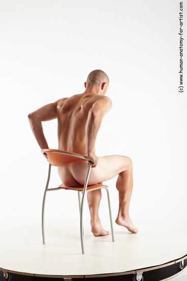 Nude Man White Standing poses - ALL Slim Bald Standing poses - simple Realistic