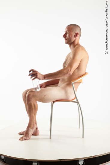 Nude Man White Standing poses - ALL Slim Bald Standing poses - simple Realistic