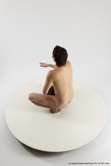 Nude Man White Standing poses - ALL Slim Short Brown Standing poses - knee-bend Multi angles poses Realistic