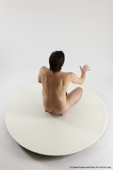 Nude Man White Standing poses - ALL Slim Short Brown Standing poses - knee-bend Multi angles poses Realistic