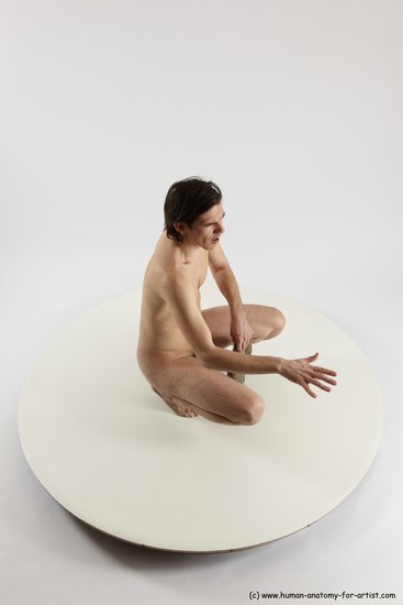 Nude Man White Standing poses - ALL Slim Short Brown Standing poses - knee-bend Multi angles poses Realistic