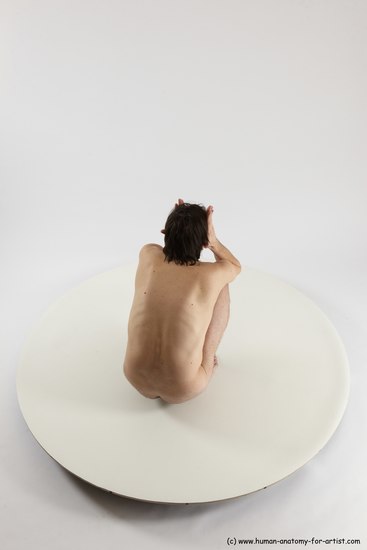 Nude Man White Standing poses - ALL Slim Short Brown Standing poses - knee-bend Multi angles poses Realistic