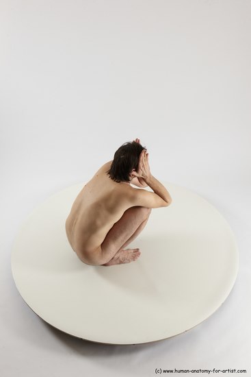 Nude Man White Standing poses - ALL Slim Short Brown Standing poses - knee-bend Multi angles poses Realistic