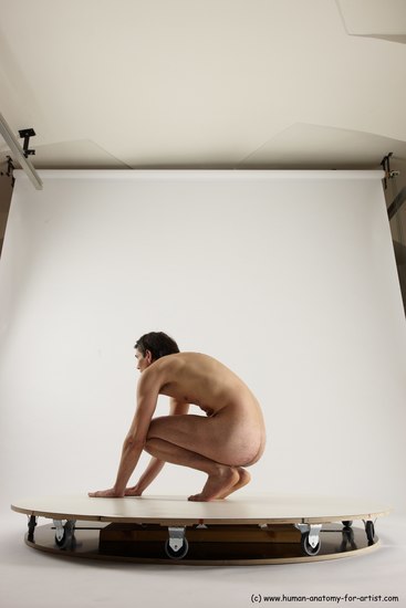 Nude Man White Standing poses - ALL Slim Short Brown Standing poses - knee-bend Multi angles poses Realistic