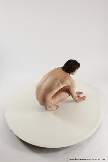 Nude Man White Standing poses - ALL Slim Short Brown Standing poses - knee-bend Multi angles poses Realistic