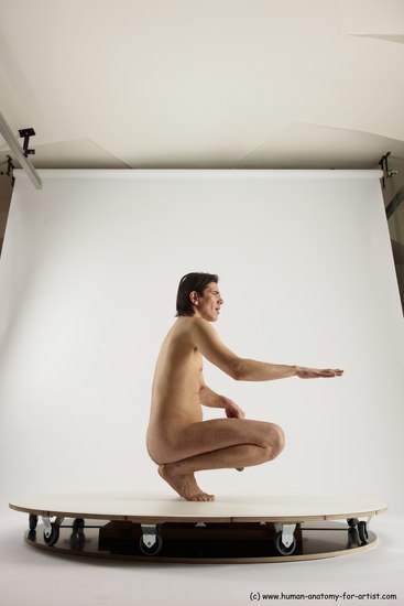 Nude Man White Standing poses - ALL Slim Short Brown Standing poses - knee-bend Multi angles poses Realistic