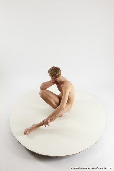 Nude Man White Sitting poses - simple Underweight Medium Brown Sitting poses - ALL Multi angles poses Realistic