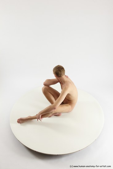 Nude Man White Sitting poses - simple Underweight Medium Brown Sitting poses - ALL Multi angles poses Realistic