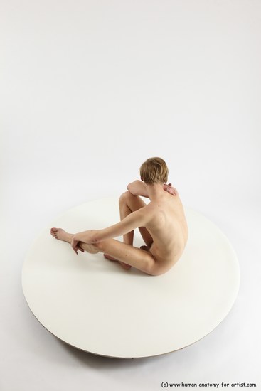 Nude Man White Sitting poses - simple Underweight Medium Brown Sitting poses - ALL Multi angles poses Realistic