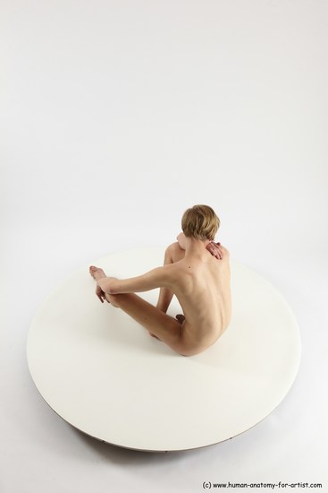 Nude Man White Sitting poses - simple Underweight Medium Brown Sitting poses - ALL Multi angles poses Realistic