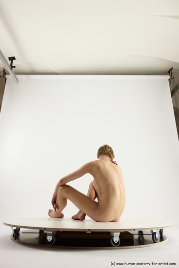 Nude Man White Sitting poses - simple Underweight Medium Brown Sitting poses - ALL Multi angles poses Realistic