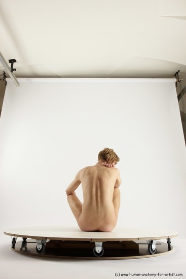 Nude Man White Sitting poses - simple Underweight Medium Brown Sitting poses - ALL Multi angles poses Realistic