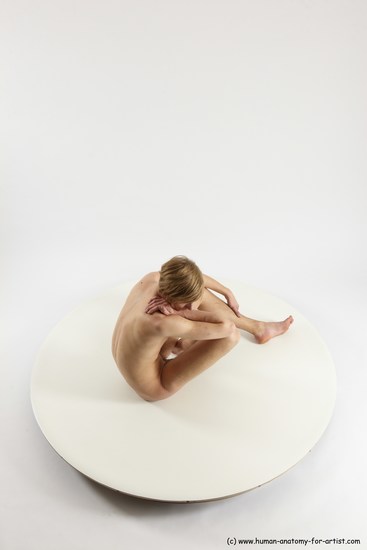 Nude Man White Sitting poses - simple Underweight Medium Brown Sitting poses - ALL Multi angles poses Realistic