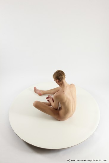 Nude Man White Sitting poses - simple Underweight Medium Brown Sitting poses - ALL Multi angles poses Realistic