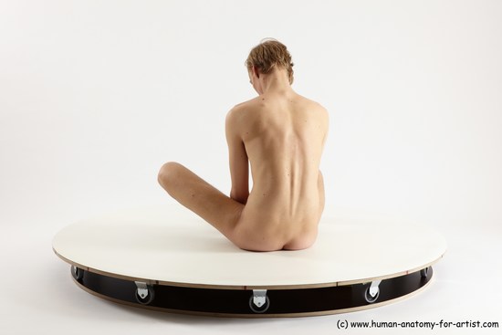 Nude Man White Sitting poses - simple Underweight Medium Brown Sitting poses - ALL Multi angles poses Realistic