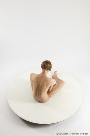 Nude Man White Sitting poses - simple Underweight Medium Brown Sitting poses - ALL Multi angles poses Realistic