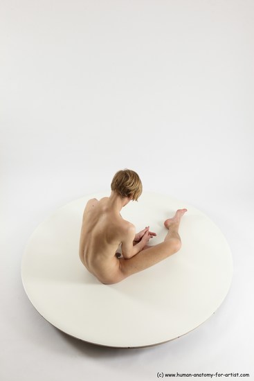 Nude Man White Sitting poses - simple Underweight Medium Brown Sitting poses - ALL Multi angles poses Realistic