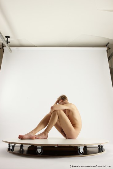 Nude Man White Sitting poses - simple Underweight Medium Brown Sitting poses - ALL Multi angles poses Realistic