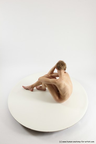 Nude Man White Sitting poses - simple Underweight Medium Brown Sitting poses - ALL Multi angles poses Realistic