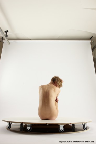 Nude Man White Sitting poses - simple Underweight Medium Brown Sitting poses - ALL Multi angles poses Realistic