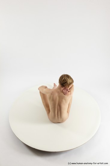 Nude Man White Sitting poses - simple Underweight Medium Brown Sitting poses - ALL Multi angles poses Realistic