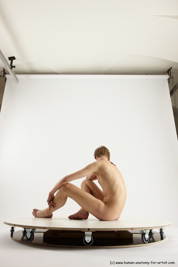 Nude Man White Sitting poses - simple Underweight Medium Brown Sitting poses - ALL Multi angles poses Realistic