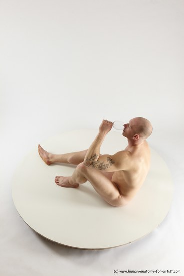 Nude Man White Sitting poses - simple Slim Bald Sitting poses - ALL Multi angles poses Realistic