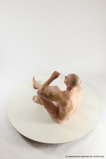 Nude Man White Sitting poses - simple Slim Bald Sitting poses - ALL Multi angles poses Realistic