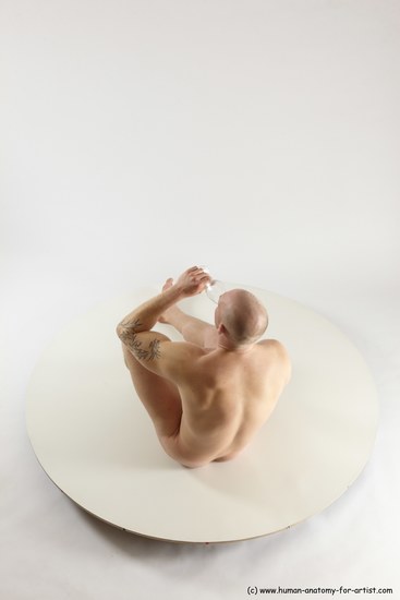 Nude Man White Sitting poses - simple Slim Bald Sitting poses - ALL Multi angles poses Realistic