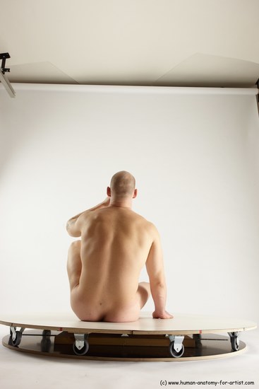 Nude Man White Sitting poses - simple Slim Bald Sitting poses - ALL Multi angles poses Realistic