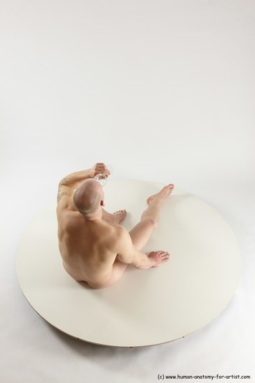 Nude Man White Sitting poses - simple Slim Bald Sitting poses - ALL Multi angles poses Realistic