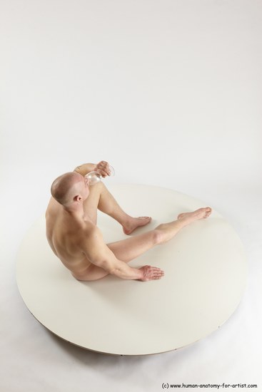 Nude Man White Sitting poses - simple Slim Bald Sitting poses - ALL Multi angles poses Realistic