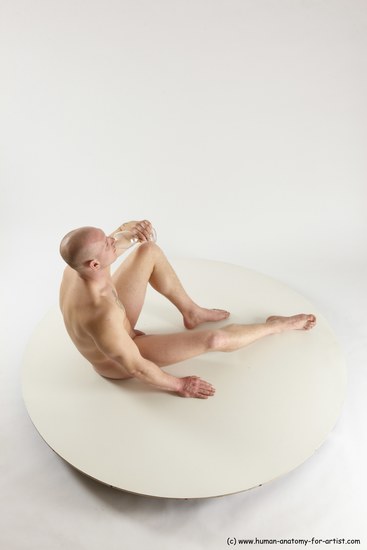 Nude Man White Sitting poses - simple Slim Bald Sitting poses - ALL Multi angles poses Realistic