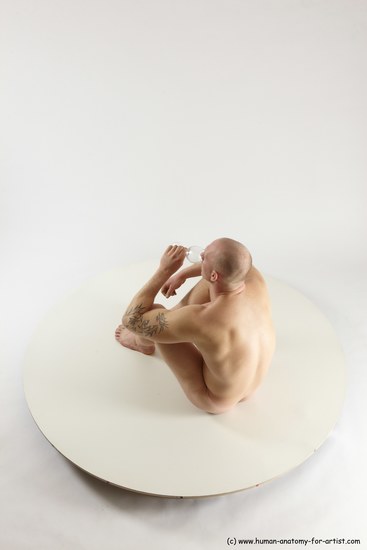 Nude Man White Sitting poses - simple Slim Bald Sitting poses - ALL Multi angles poses Realistic