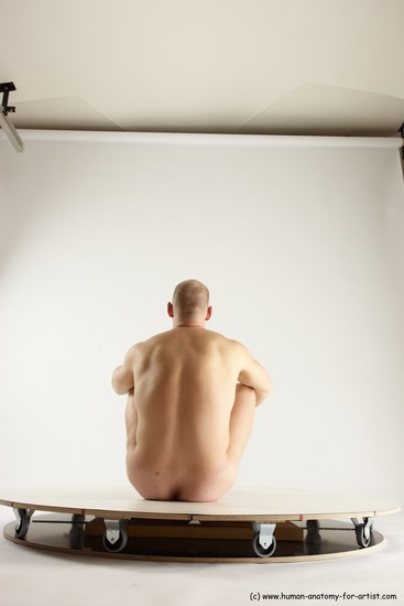 Nude Man White Sitting poses - simple Slim Bald Sitting poses - ALL Multi angles poses Realistic