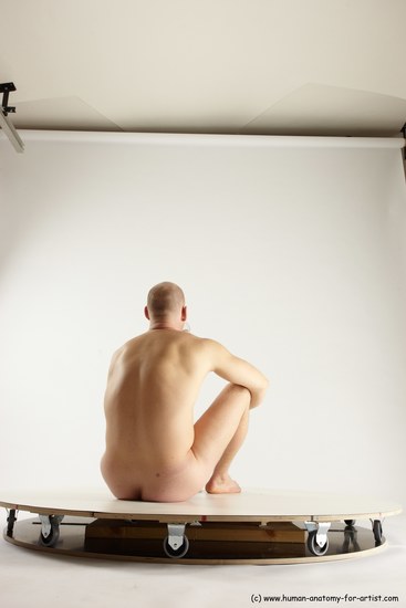 Nude Man White Sitting poses - simple Slim Bald Sitting poses - ALL Multi angles poses Realistic