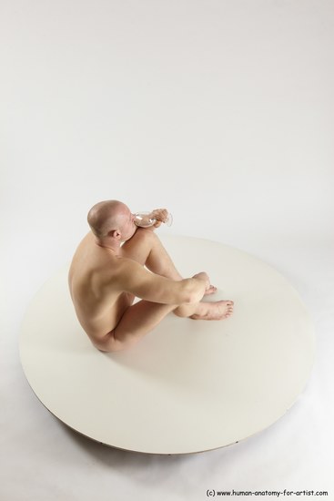 Nude Man White Sitting poses - simple Slim Bald Sitting poses - ALL Multi angles poses Realistic