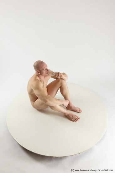 Nude Man White Sitting poses - simple Slim Bald Sitting poses - ALL Multi angles poses Realistic