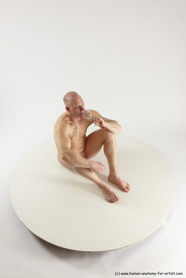 Nude Man White Sitting poses - simple Slim Bald Sitting poses - ALL Multi angles poses Realistic