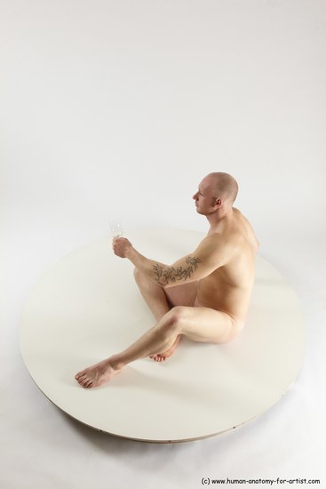 Nude Man White Sitting poses - simple Slim Bald Sitting poses - ALL Multi angles poses Realistic