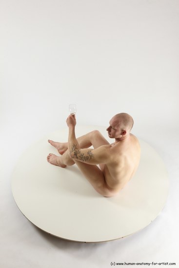 Nude Man White Sitting poses - simple Slim Bald Sitting poses - ALL Multi angles poses Realistic