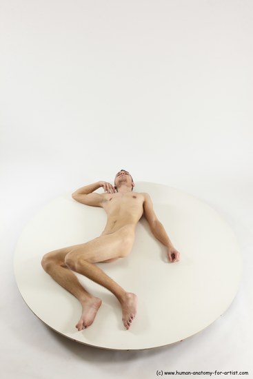 Nude Man White Laying poses - ALL Athletic Short Brown Laying poses - on back Multi angles poses Realistic